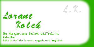 lorant kolek business card